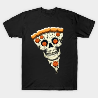 Pizza Skull Face, Funny Pizza Lover, Halloween T-Shirt